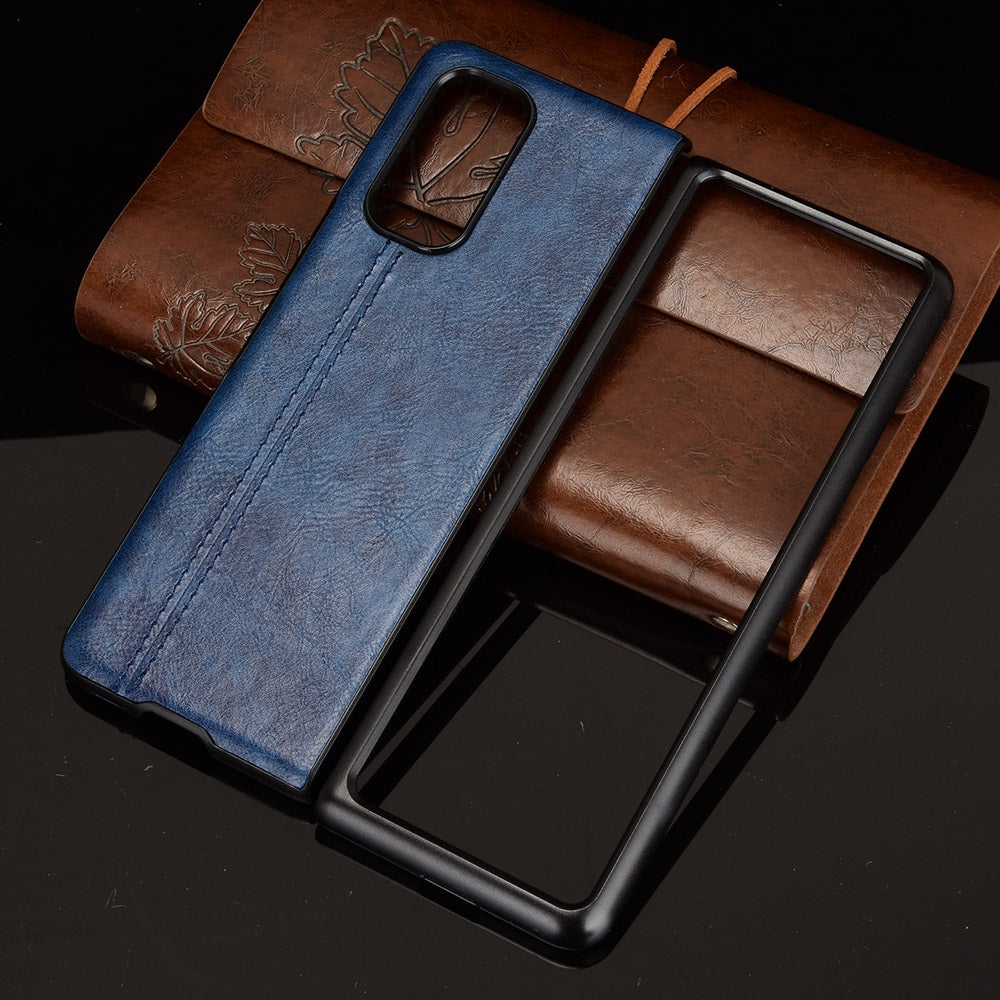 For Xiaomi Mi Mix Fold Shockproof Sewing Cow Skin Texture PC + PU + TPU Case(Blue)