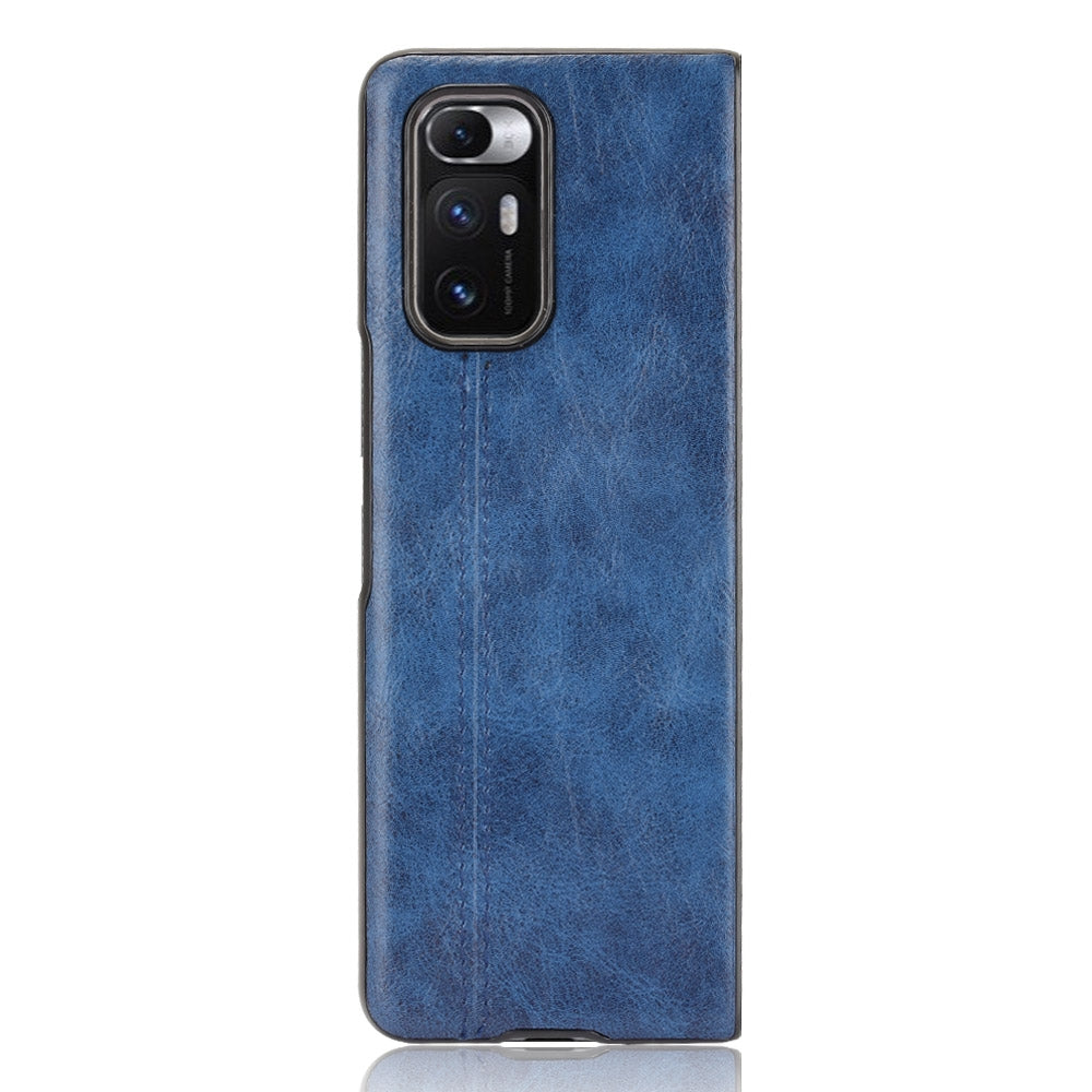 For Xiaomi Mi Mix Fold Shockproof Sewing Cow Skin Texture PC + PU + TPU Case(Blue)
