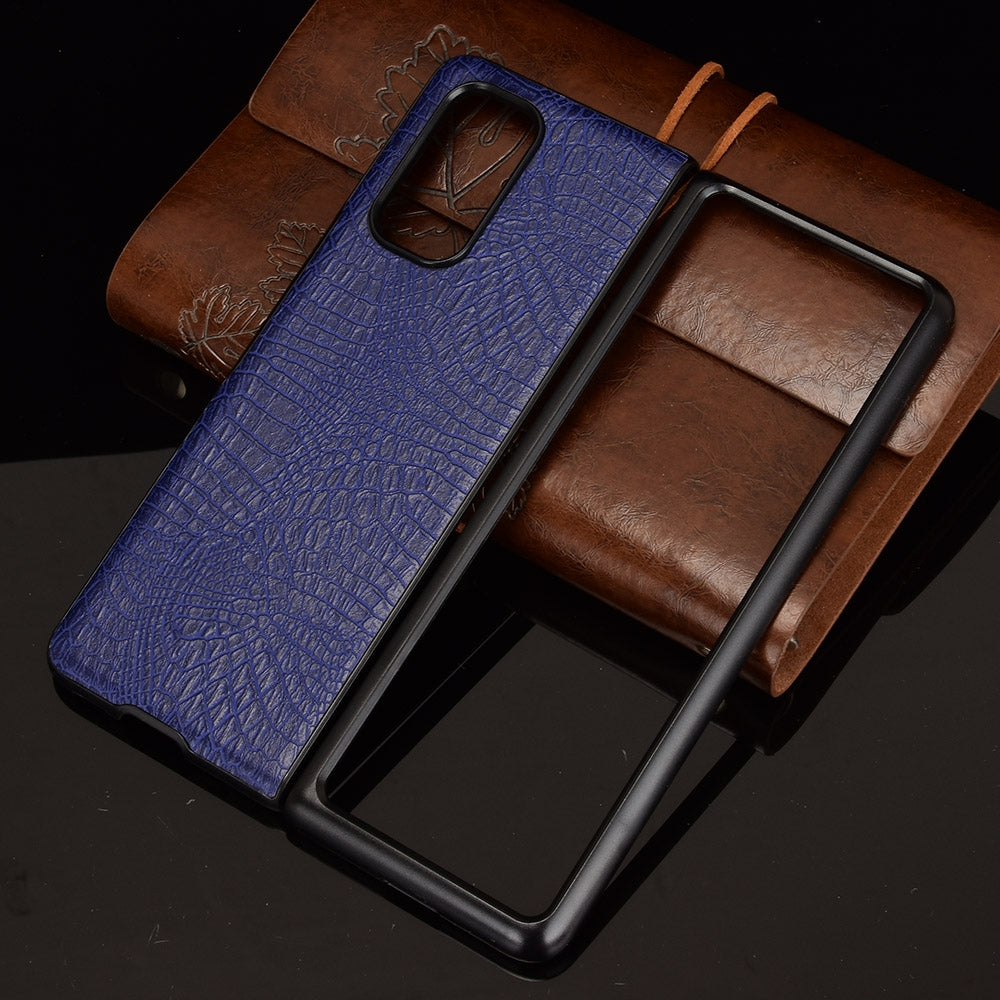 For Xiaomi Mi Mix Fold Shockproof Crocodile Texture PC + PU Case(Blue)