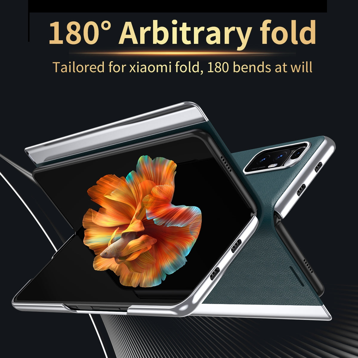 For Xiaomi Mix Fold Electroplated Horizontal Flip Leather Case with Holder(Dark Green)