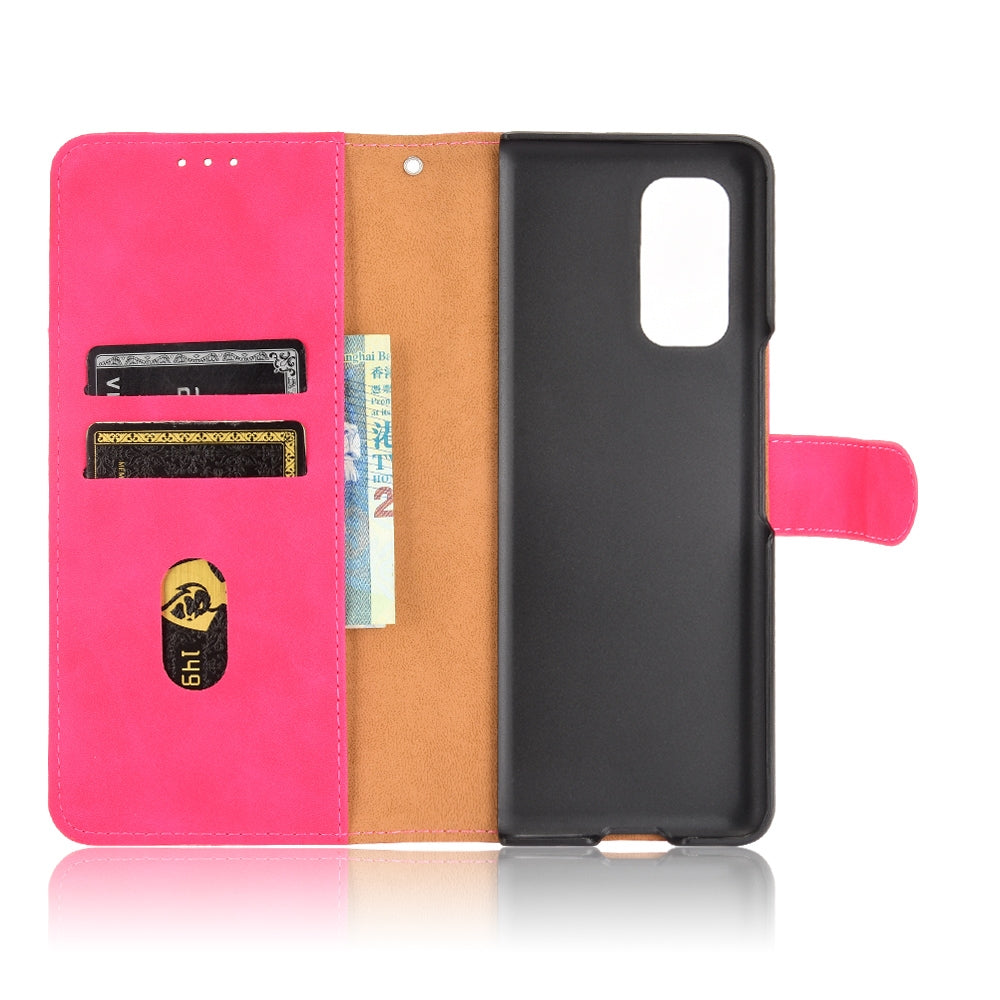 For Xiaomi Mi Mix Fold Solid Color Skin Feel Magnetic Buckle Horizontal Flip Calf Texture PU Leather Case with Holder & Card Slots & Wallet(Rose Gold)