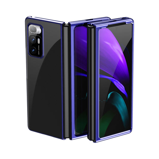For Xiaomi Mi Mix Fold Ultra-thin Electroplated Transparent Folding Case(Blue)