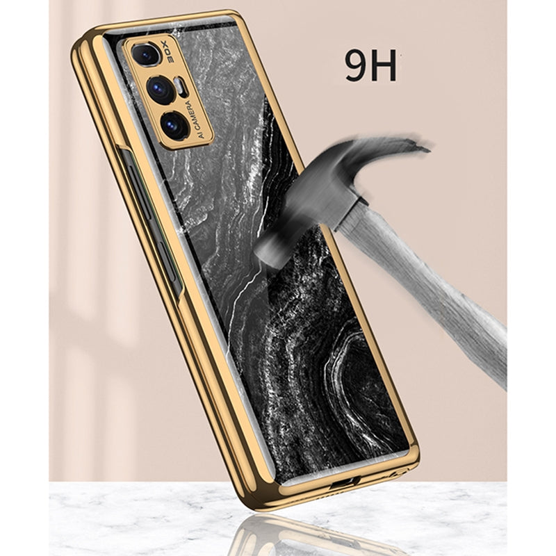 For Xiaomi Mi Mix Fold GKK Marble Pattern Electroplating Painted Glass Case(Marble 09)