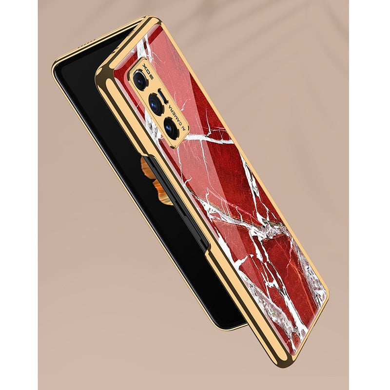 For Xiaomi Mi Mix Fold GKK Marble Pattern Electroplating Painted Glass Case(Marble 09)