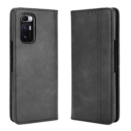For Xiaomi Mi Mix Fold Magnetic Buckle Retro Crazy Horse Texture Horizontal Flip Leather Case with Holder & Card Slots & Photo Frame(Black)