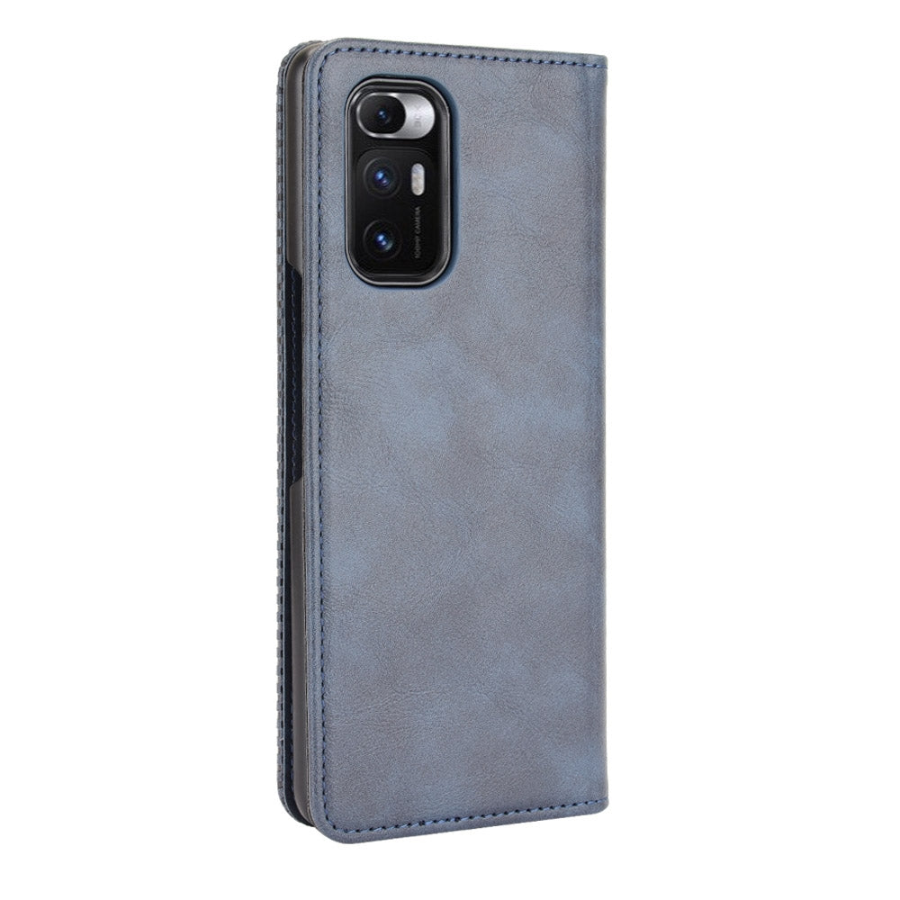 For Xiaomi Mi Mix Fold Magnetic Buckle Retro Crazy Horse Texture Horizontal Flip Leather Case with Holder & Card Slots & Photo Frame(Blue)