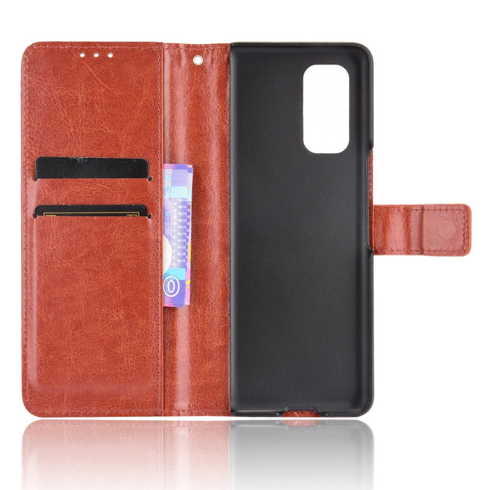 For Xiaomi Mi Mix Fold Crazy Horse Texture Horizontal Flip Leather Case with Holder & Card Slots & Lanyard(Brown)