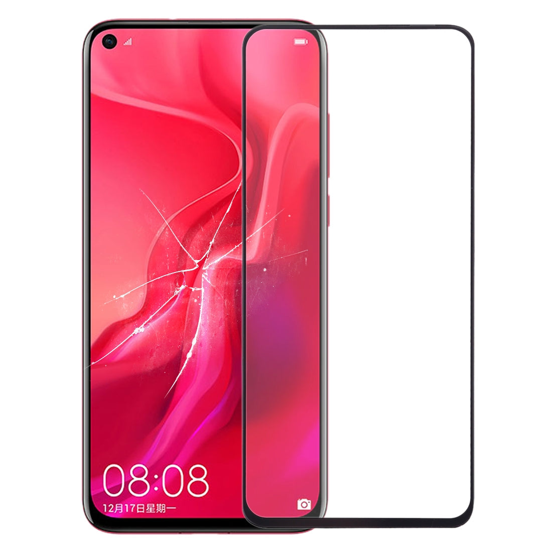 For Honor View 20 Front Screen Outer Glass Lens with OCA Optically Clear Adhesive 