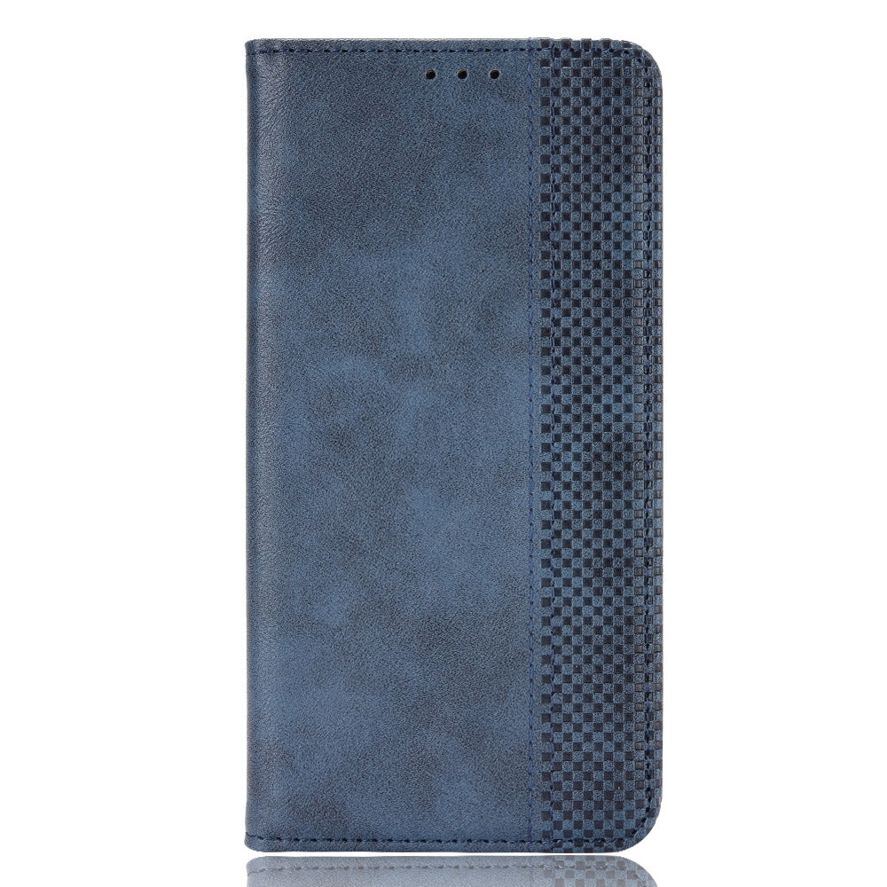 For Motorola Moto Edge 30 Pro/Edge+ 2022/Edge X30 Magnetic Buckle Retro Crazy Horse Leather Phone Case(Blue)