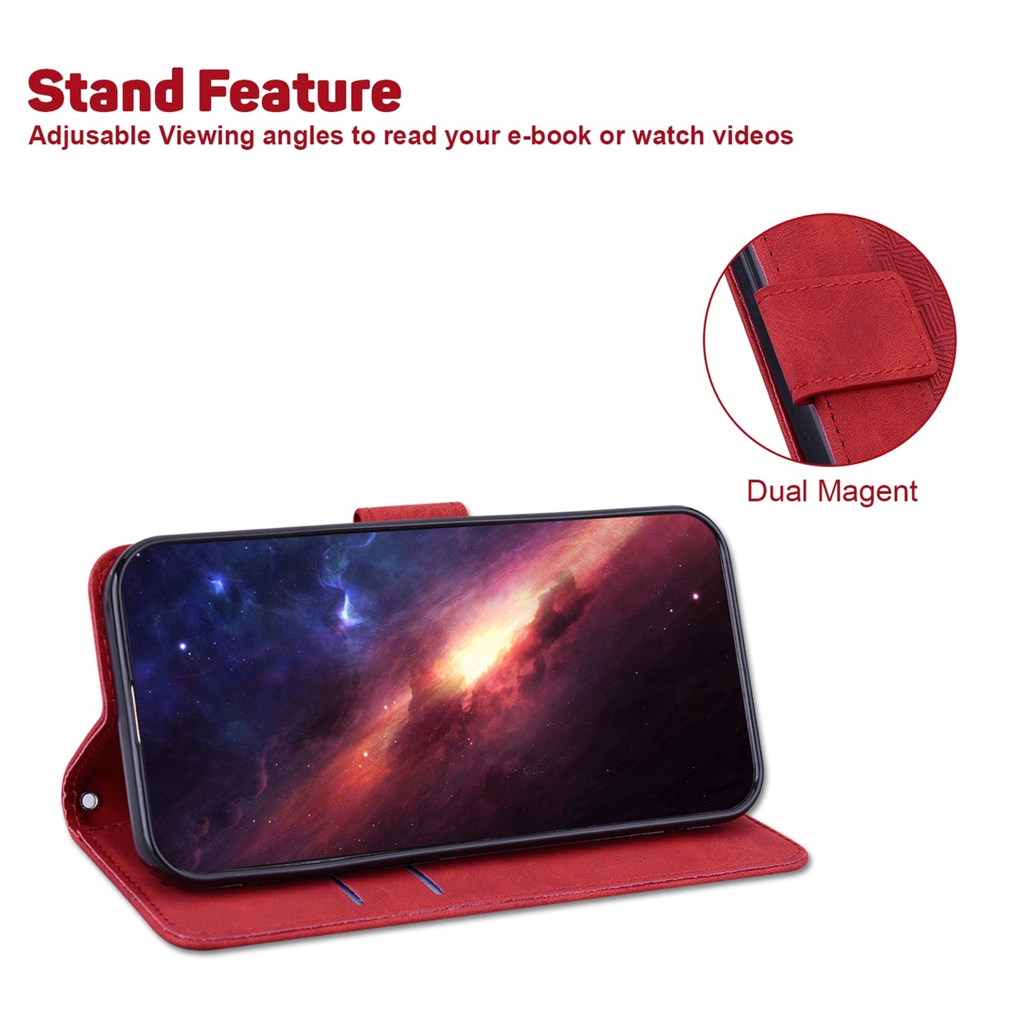 For Motorola Edge+ 2022 / Edge 30 Pro Geometric Embossed Leather Phone Case(Red)
