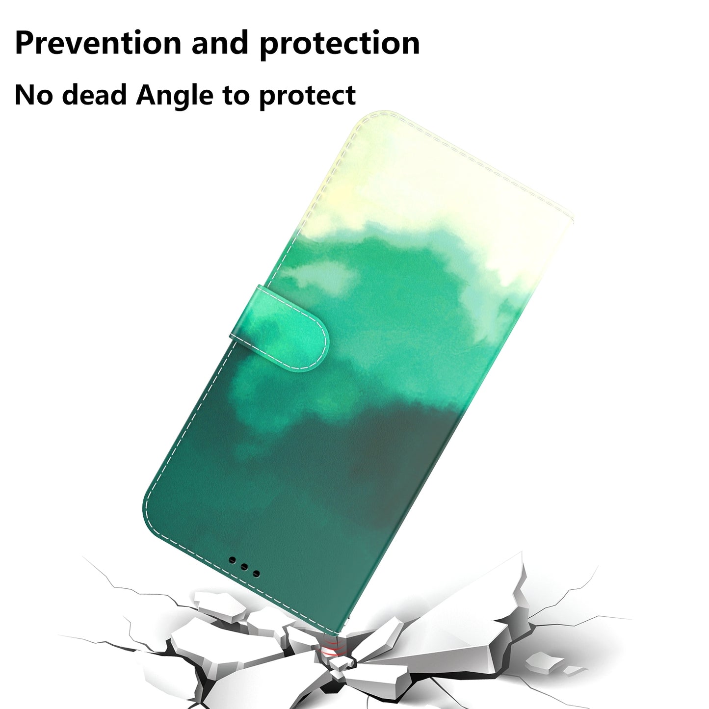 For Motorola Moto Edge 30 Pro Watercolor Pattern Horizontal Flip Leather Phone Case(Cyan Green)