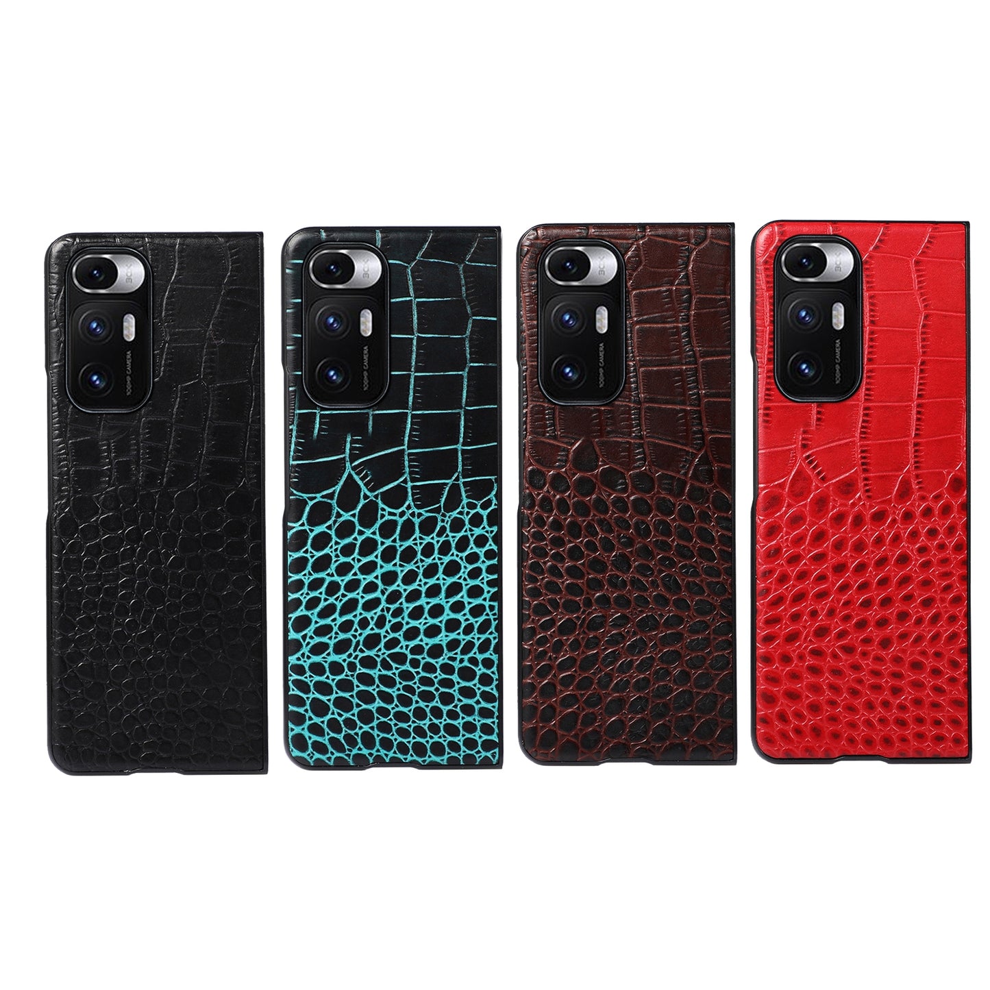 For Xiaomi Mi Mix Fold Crocodile Top Layer Cowhide Leather Phone Case(Black)