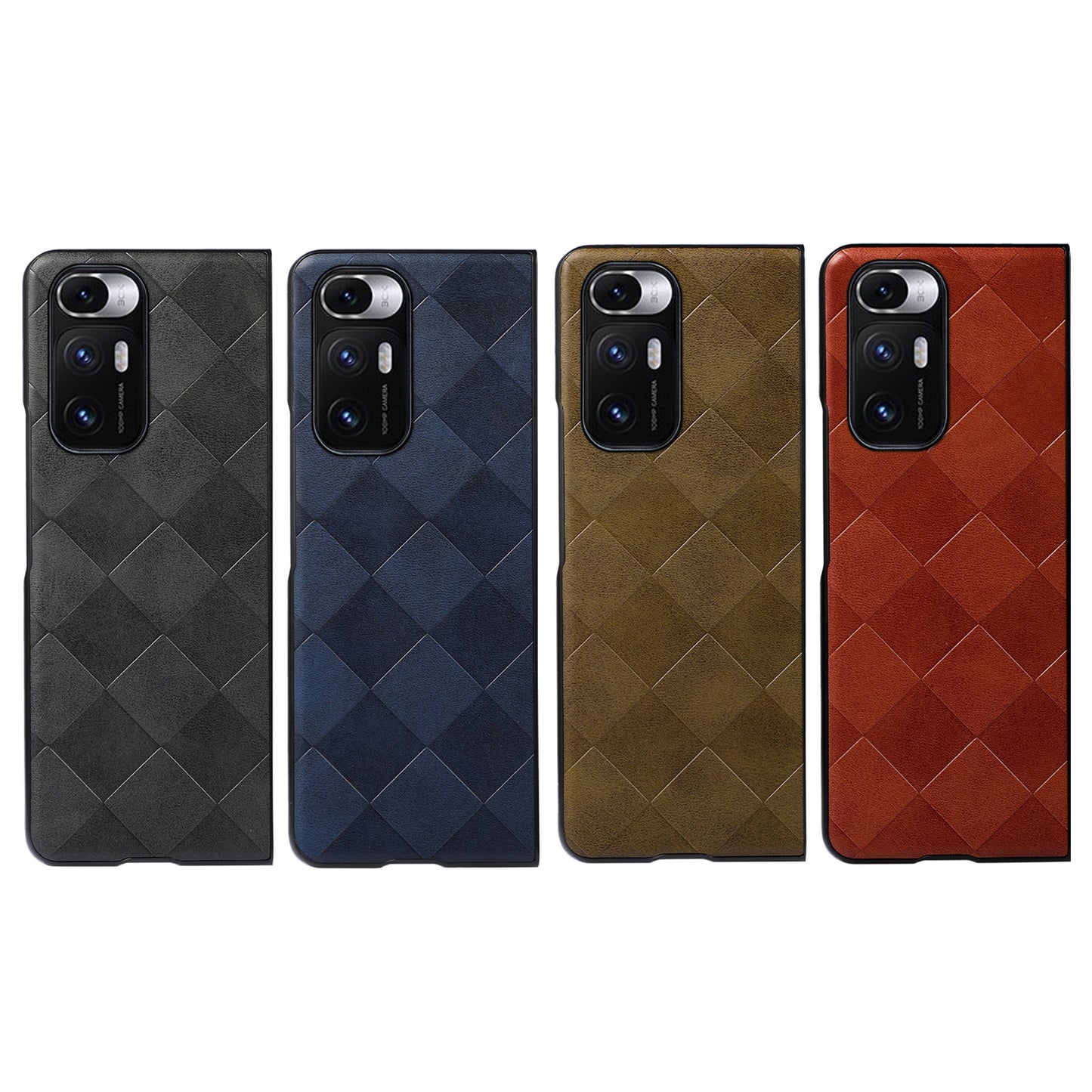 For Xiaomi Mi Mix Fold Weave Plaid PU Phone Case(Black)