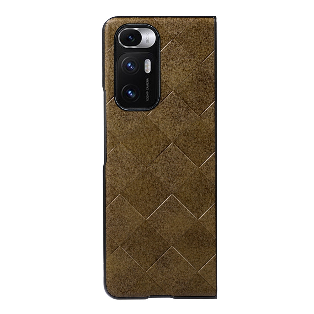 For Xiaomi Mi Mix Fold Weave Plaid PU Phone Case(Green)