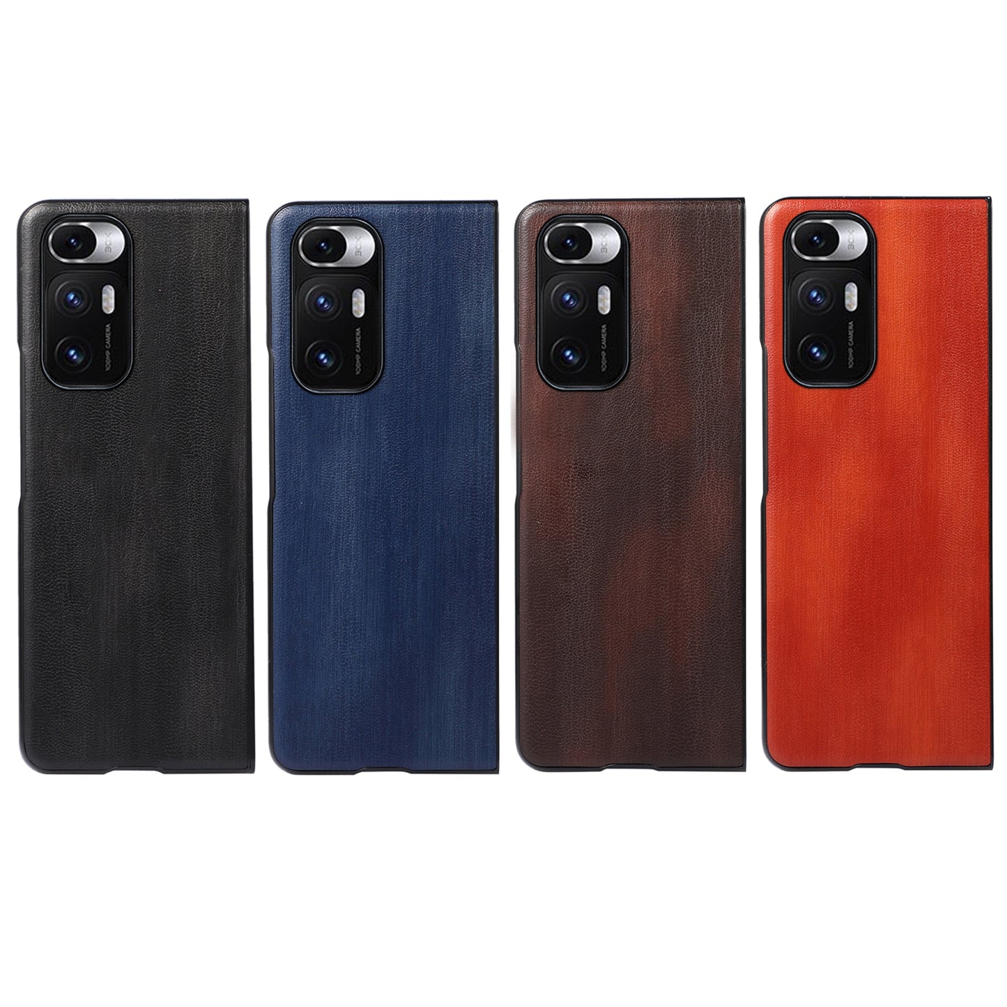 For Xiaomi Mi Mix Fold Yellow Cow Texture PU Phone Case(Black)