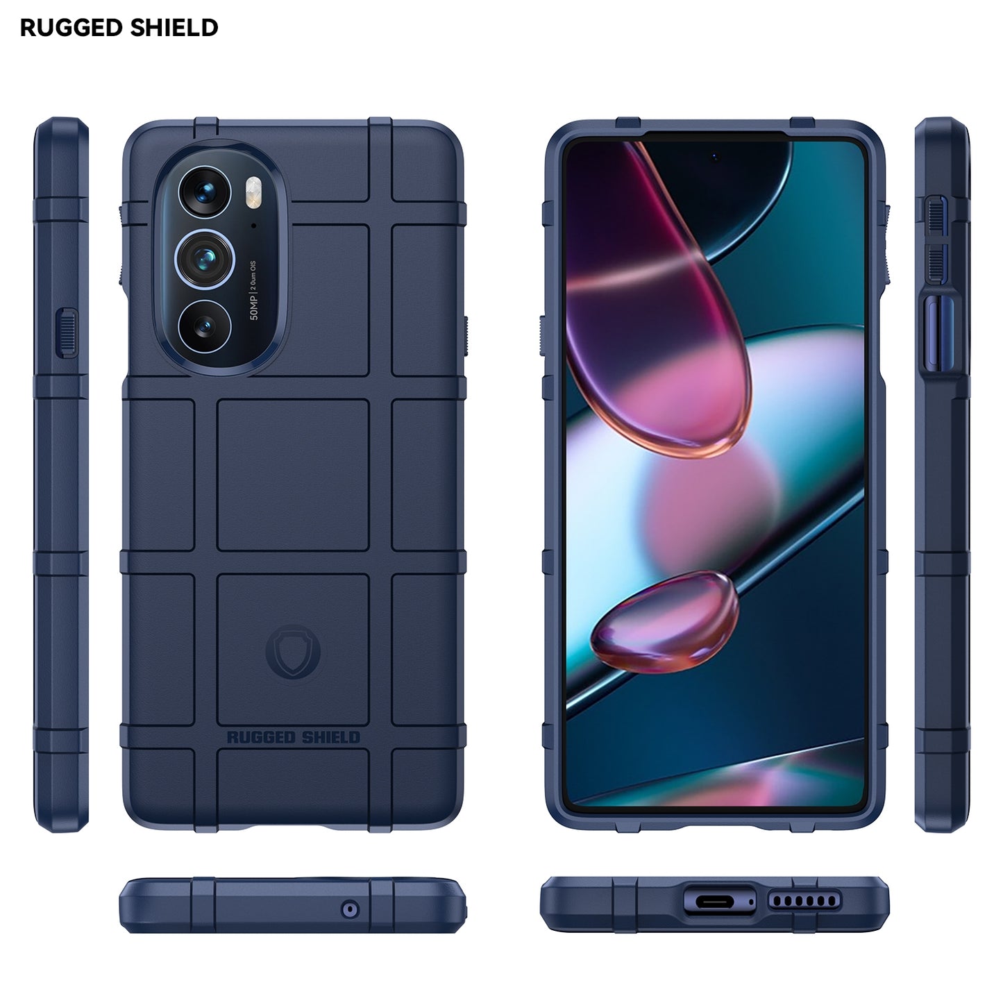 For Motorola Edge 30 Pro Full Coverage Shockproof TPU Case(Blue)
