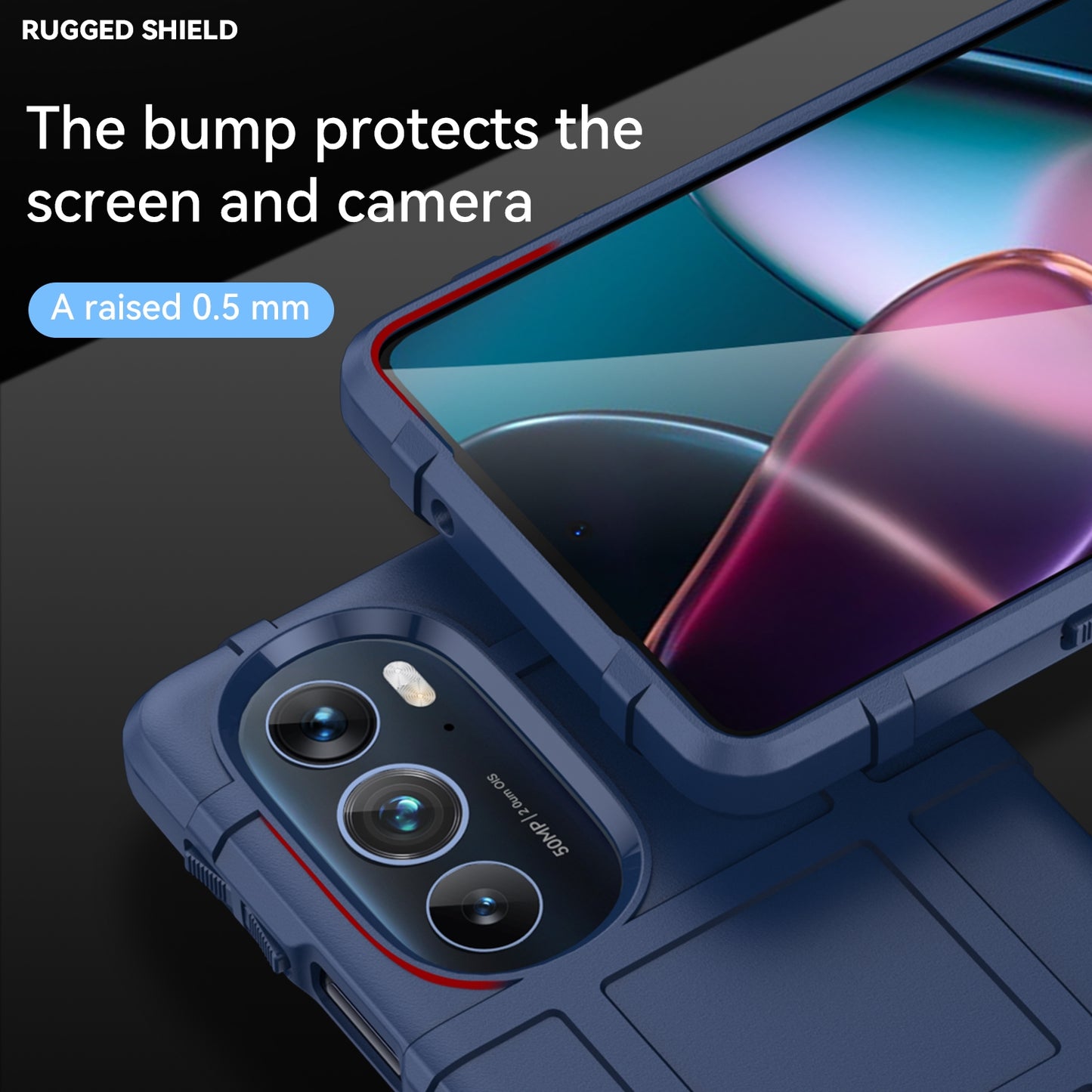 For Motorola Edge 30 Pro Full Coverage Shockproof TPU Case(Blue)