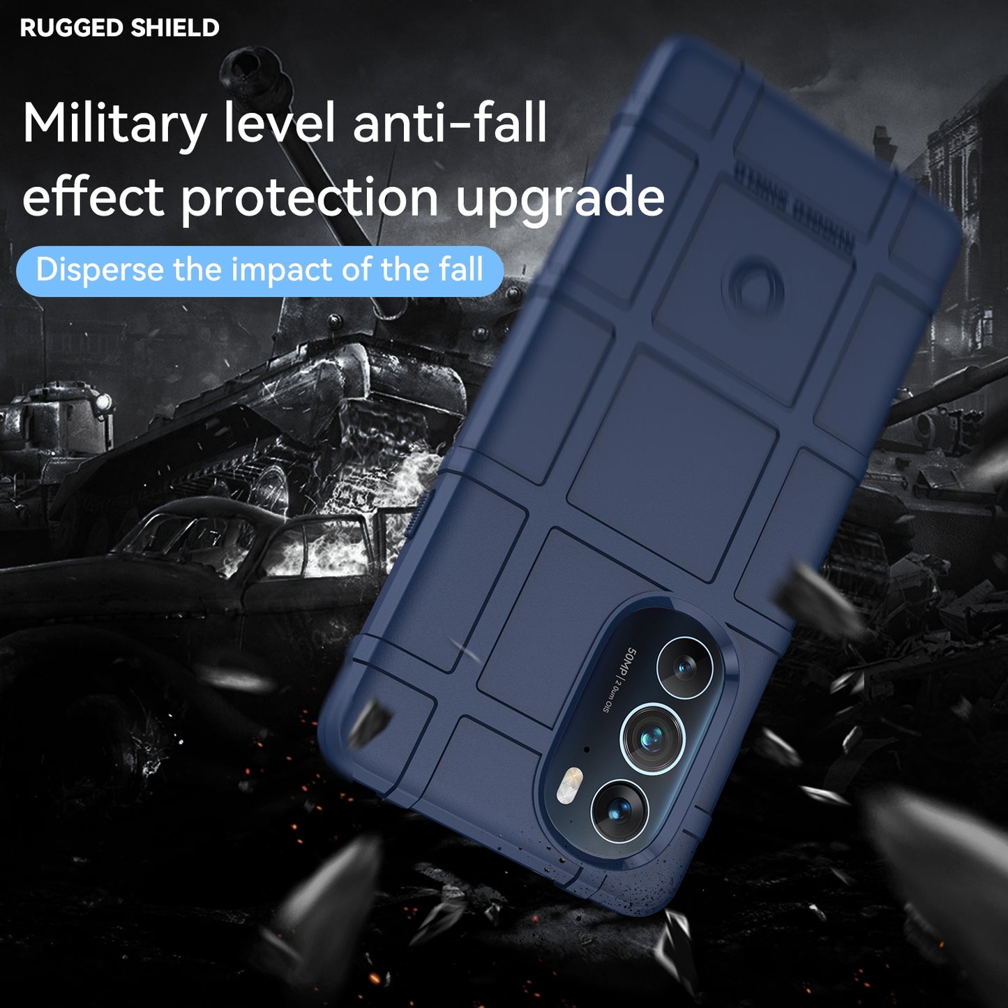 For Motorola Edge 30 Pro Full Coverage Shockproof TPU Case(Blue)