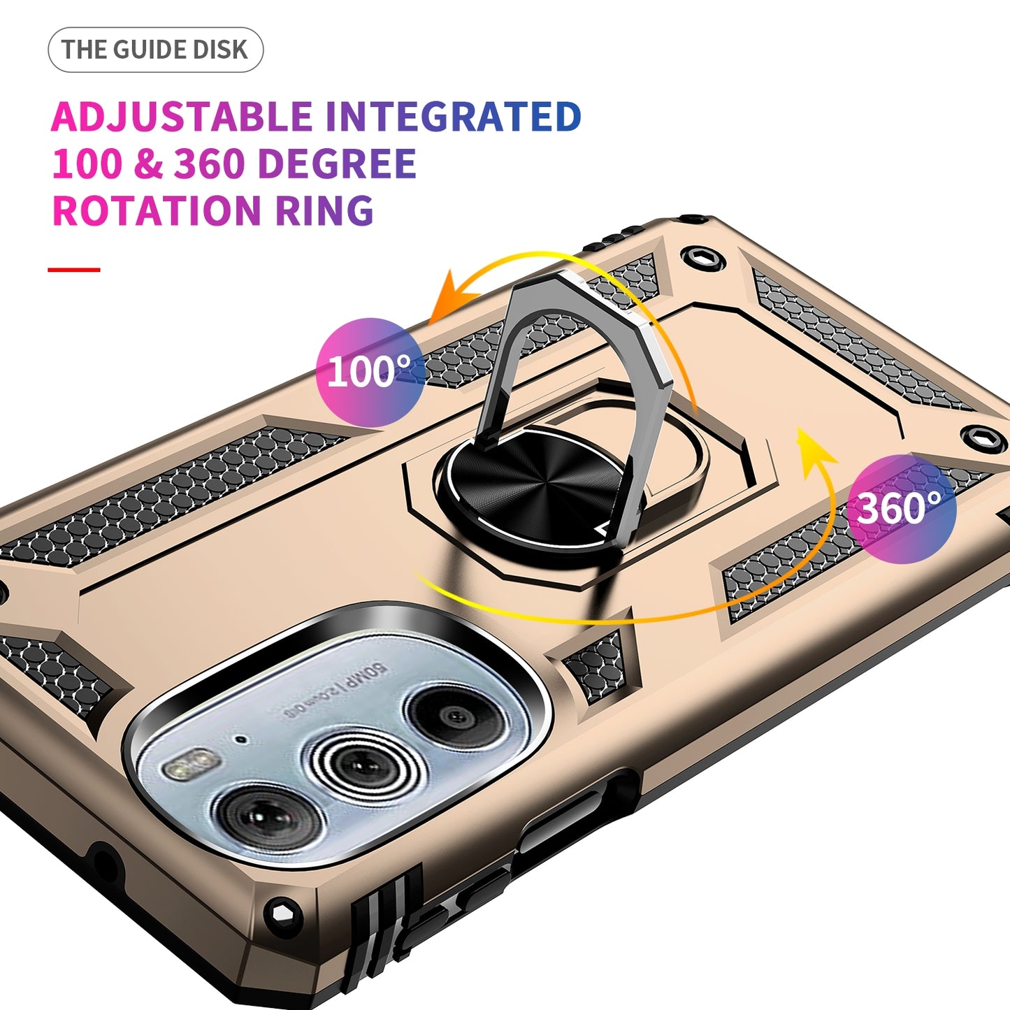 For Motorola Edge 30 Pro Shockproof TPU + PC Phone Case(Gold)