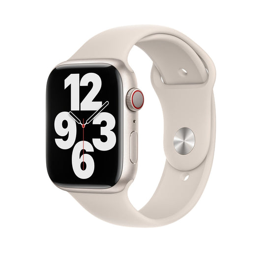 Silicone Watch Band For Apple Watch Series 9&8&7 41mm / SE 3&SE 2&6&SE&5&4 40mm / 3&2&1 38mm(Starlight)