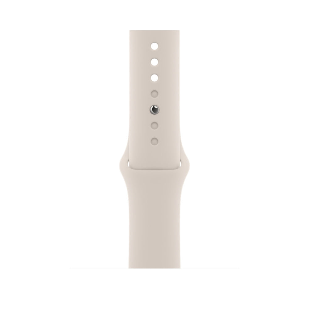 Silicone Watch Band For Apple Watch Series 9&8&7 41mm / SE 3&SE 2&6&SE&5&4 40mm / 3&2&1 38mm(Starlight)