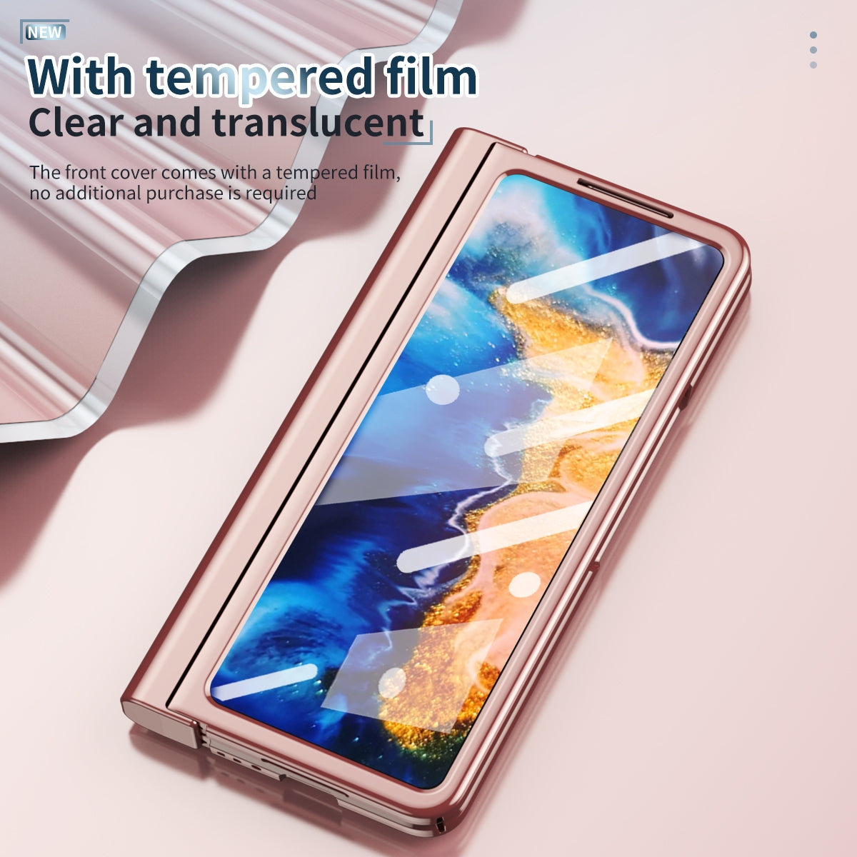 For Xiaomi Mi Mix Fold Full Body Electroplating Hinge Phone Case with Stylus(Pink)