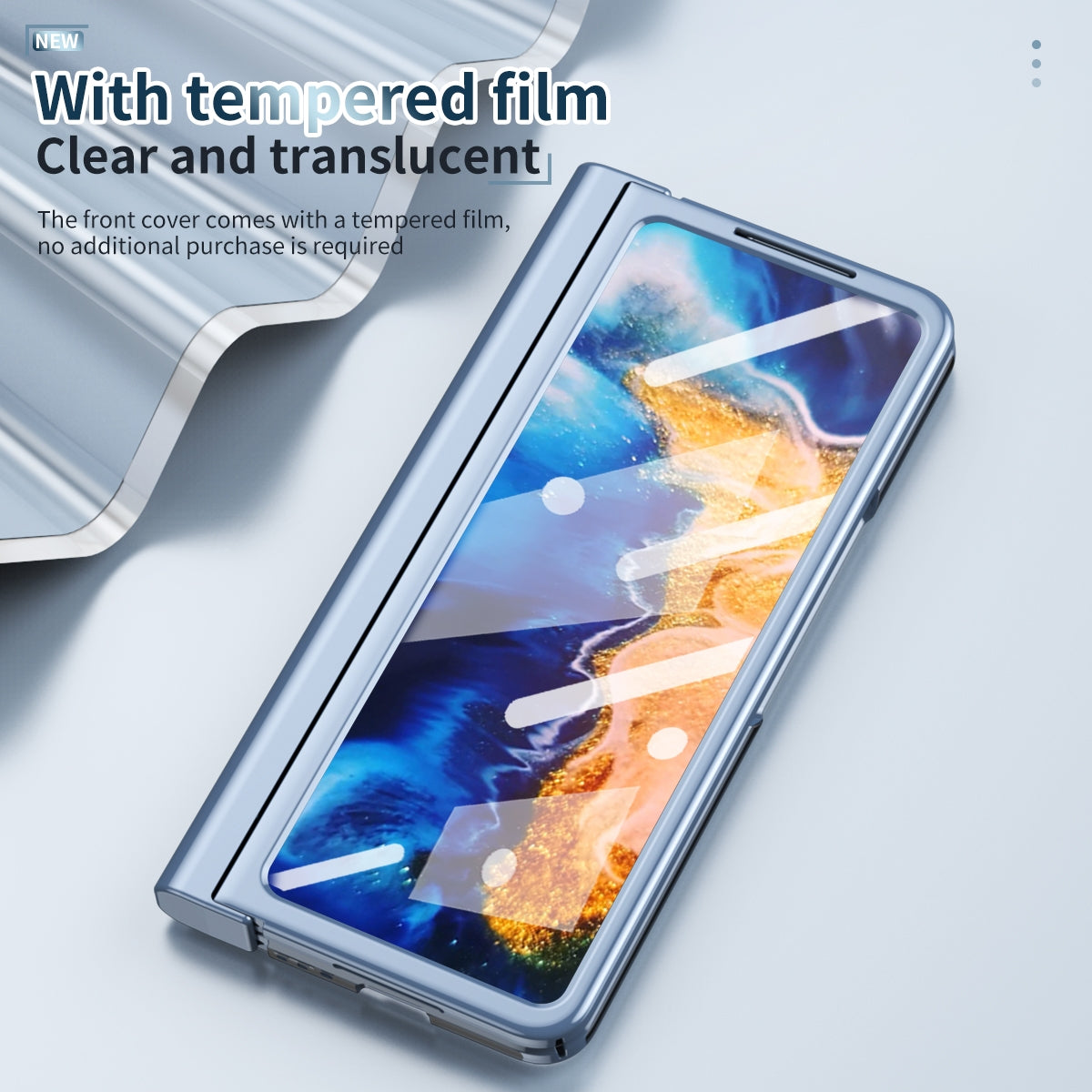 For Xiaomi Mi Mix Fold Full Body Electroplating Hinge Phone Case with Stylus(Blue)