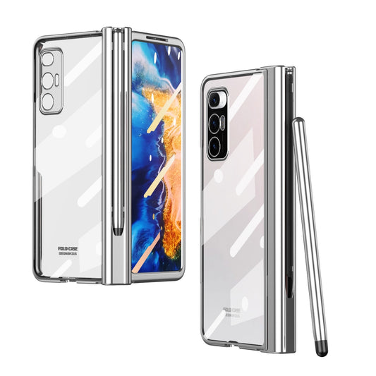 For Xiaomi Mi Mix Fold Full Body Electroplating Hinge Phone Case with Stylus(Silver)