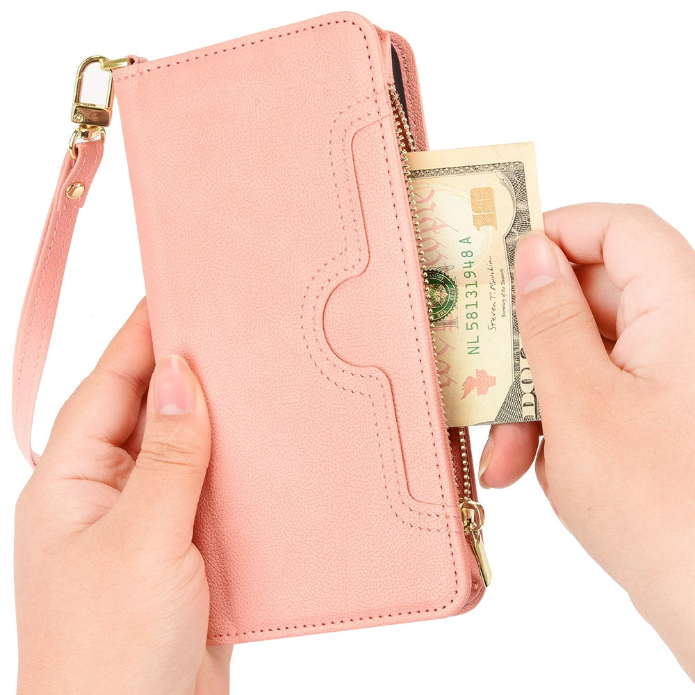 For Motorola Edge 30/Edge 30 Pro/Edge+ 2022 Litchi Texture Zipper Leather Phone Case(Pink)