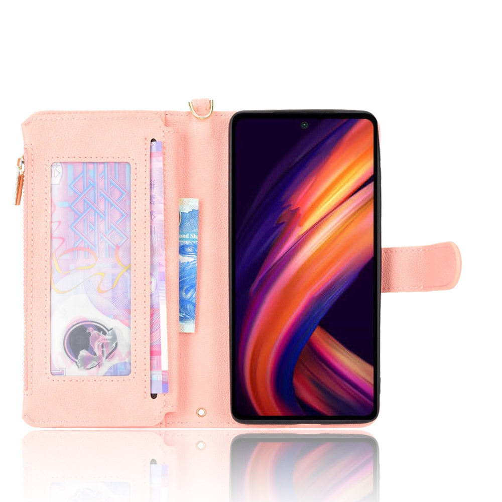 For Motorola Edge 30/Edge 30 Pro/Edge+ 2022 Litchi Texture Zipper Leather Phone Case(Pink)