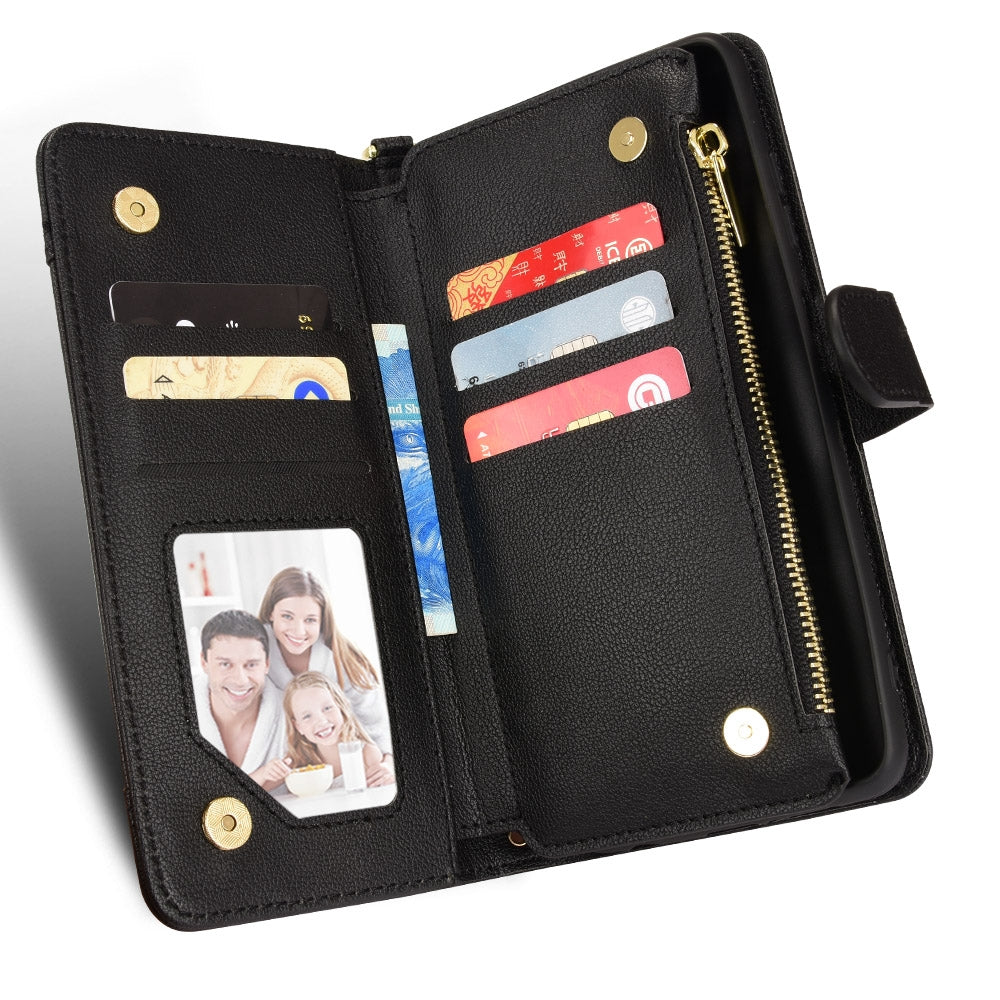 For Motorola Edge 30/Edge 30 Pro/Edge+ 2022 Litchi Texture Zipper Leather Phone Case(Black)