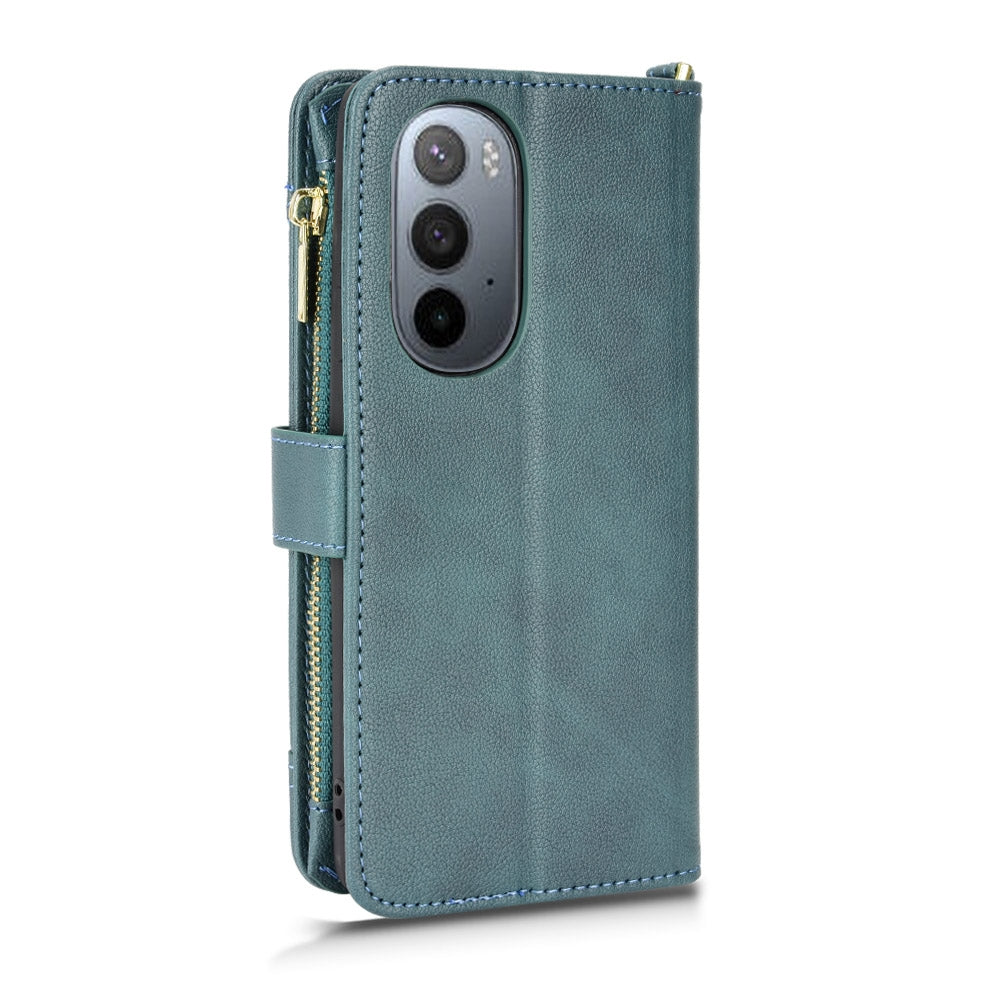 For Motorola Edge 30/Edge 30 Pro/Edge+ 2022 Litchi Texture Zipper Leather Phone Case(Green)