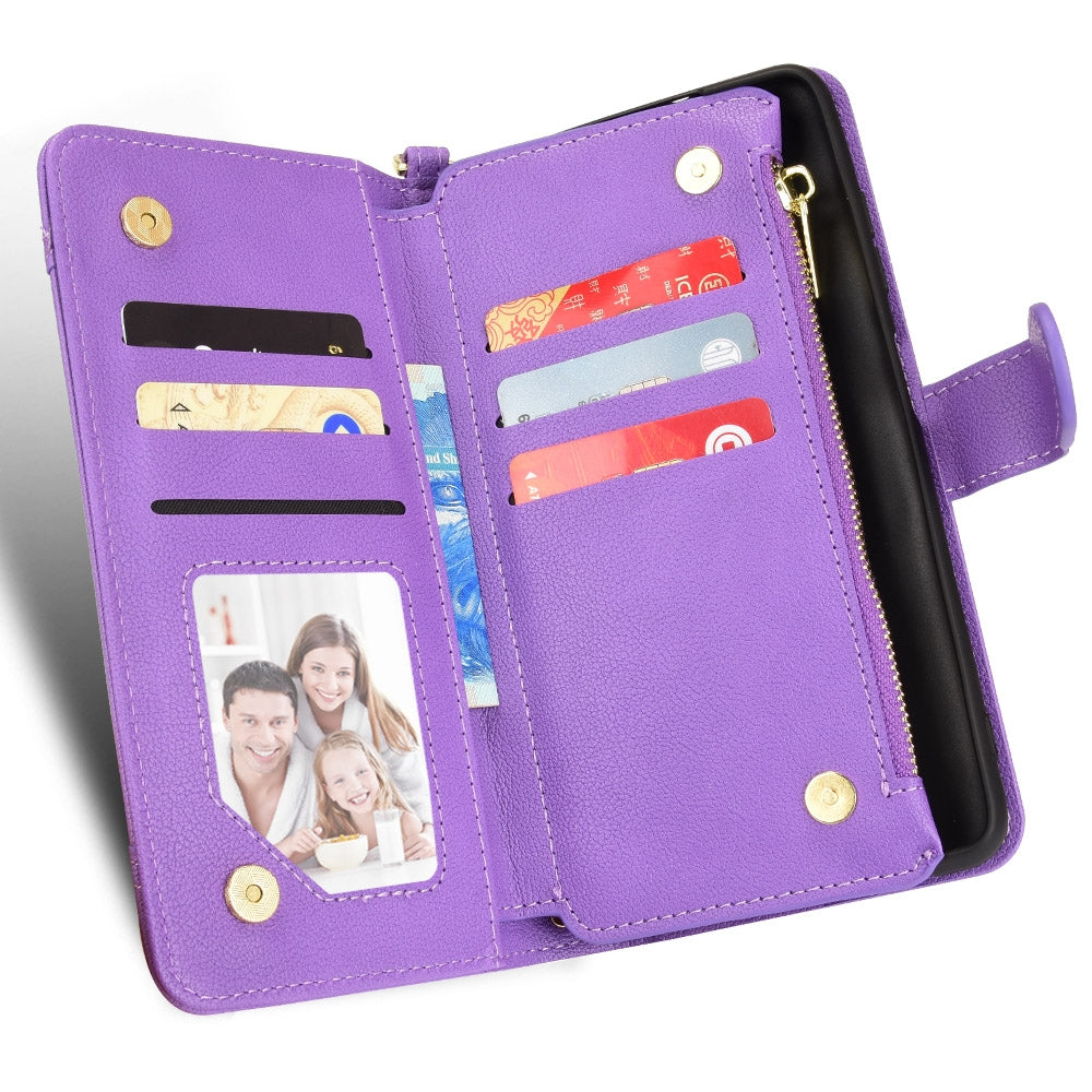 For Motorola Edge 30/Edge 30 Pro/Edge+ 2022 Litchi Texture Zipper Leather Phone Case(Purple)