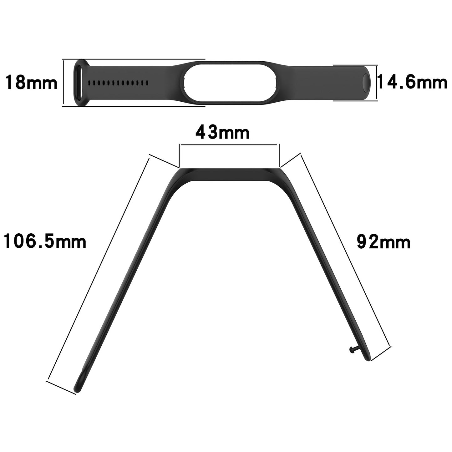 For Xiaomi Mi Band 7 / 7NFC / 6 / 6 NFC / 5 / 5 NFC / Amazfit Band 5 Official Silicone Watch Band(Black)