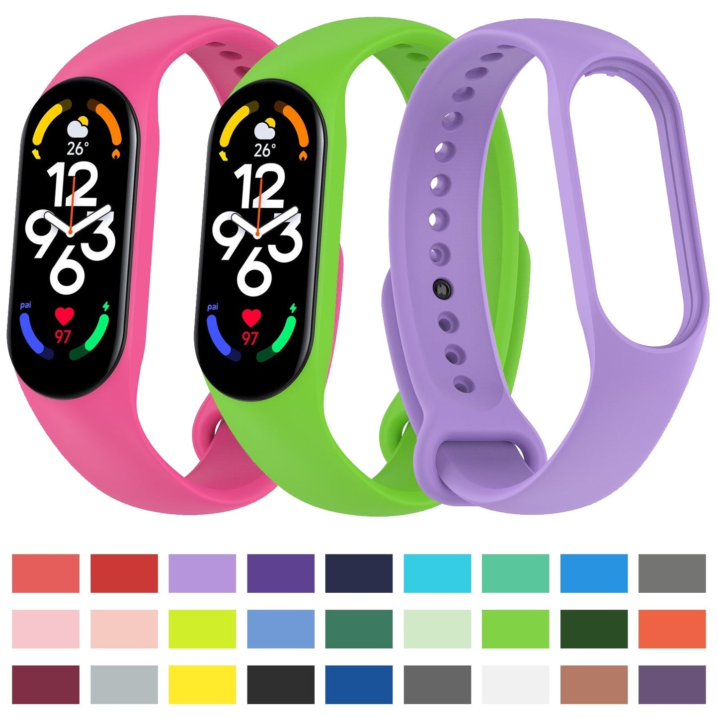 For Xiaomi Mi Band 7 / 7NFC / 6 / 6 NFC / 5 / 5 NFC / Amazfit Band 5 Official Silicone Watch Band(Black)