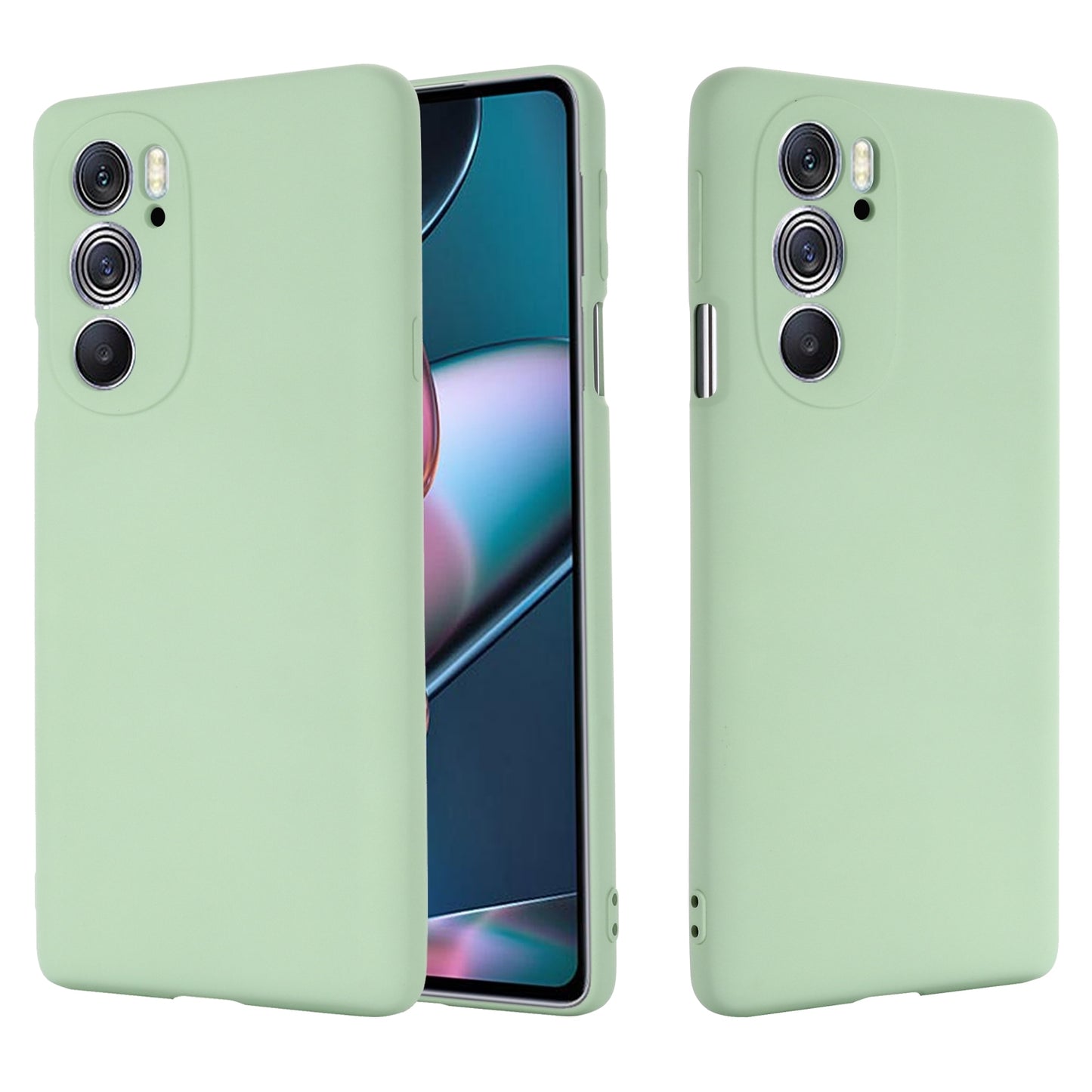 For Motorola Edge 30 Pro / Edge+ 2022 Pure Color Liquid Silicone Shockproof Phone Case(Green)