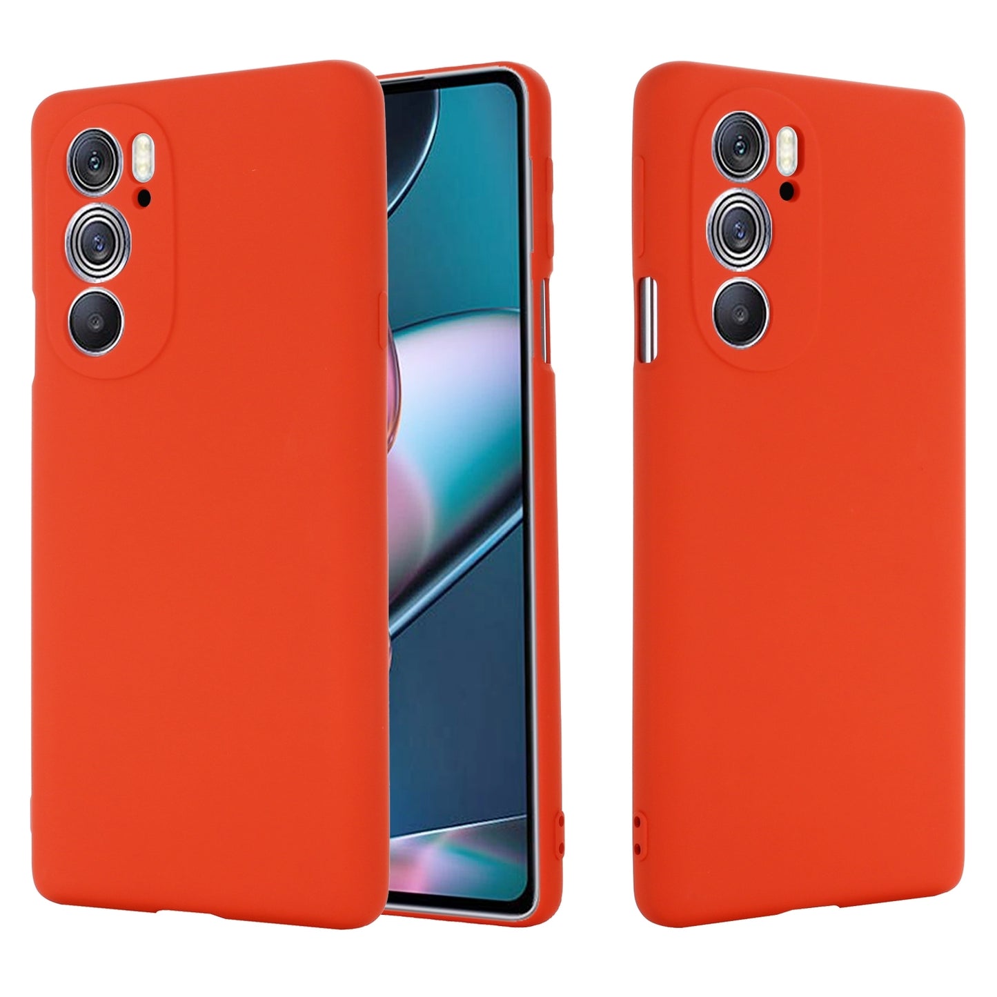 For Motorola Edge 30 Pro / Edge+ 2022 Pure Color Liquid Silicone Shockproof Phone Case(Red)