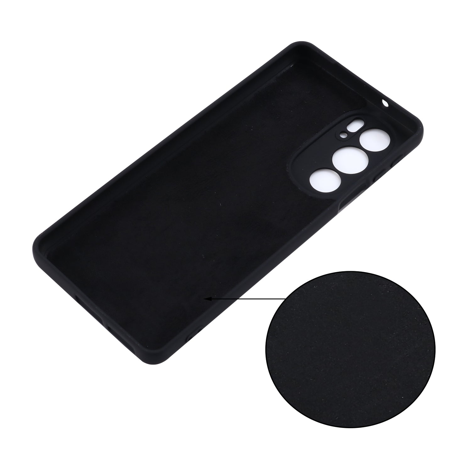 For Motorola Edge 30 Pro / Edge+ 2022 Pure Color Liquid Silicone Shockproof Phone Case(Black)