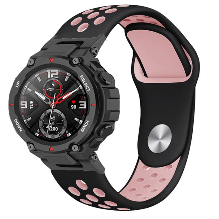 Two-color Holes Reverse Buckle Silicone Watch Band, For Amazfit T-Rex 2