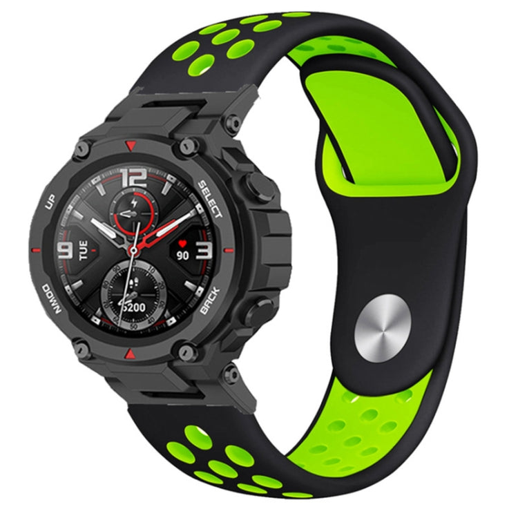 Two-color Holes Reverse Buckle Silicone Watch Band, For Amazfit T-Rex 2