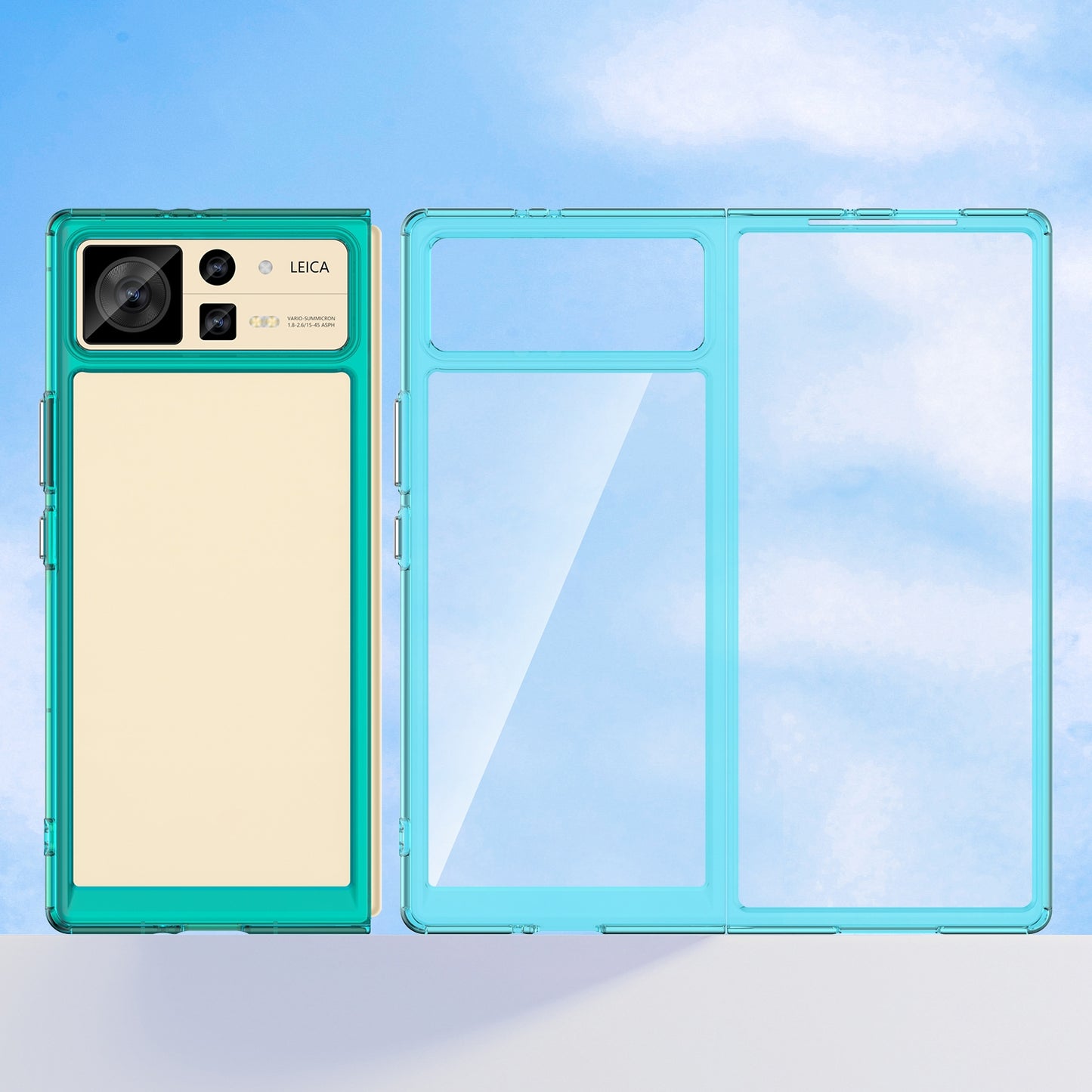 For Xiaomi Mix Fold 2 Colorful Series Acrylic + TPU Phone Case(Transparent Blue)