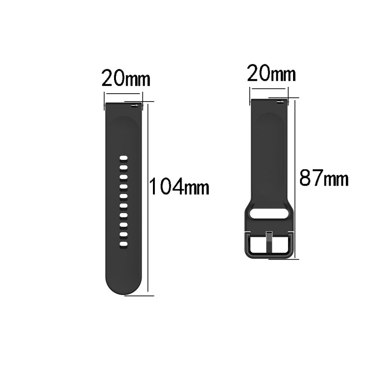 For Amazfit GTS4 Mini Solid Color Soft Silicone Watch Band, S Size, Large Size