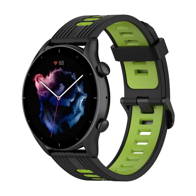 Stripe Two-color Silicone Watch Band, For  Amazfit GTR 4