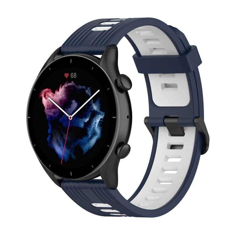 Stripe Two-color Silicone Watch Band, For  Amazfit GTR 4