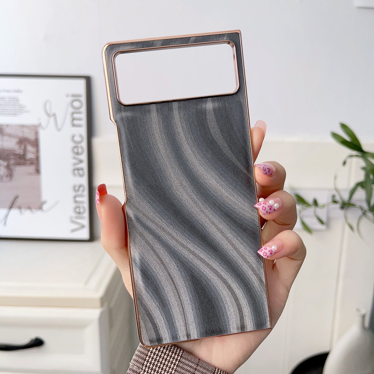 For Xiaomi Mix Fold 2 Nano Electroplating Protective Phone Case(Silver Bead Grey)