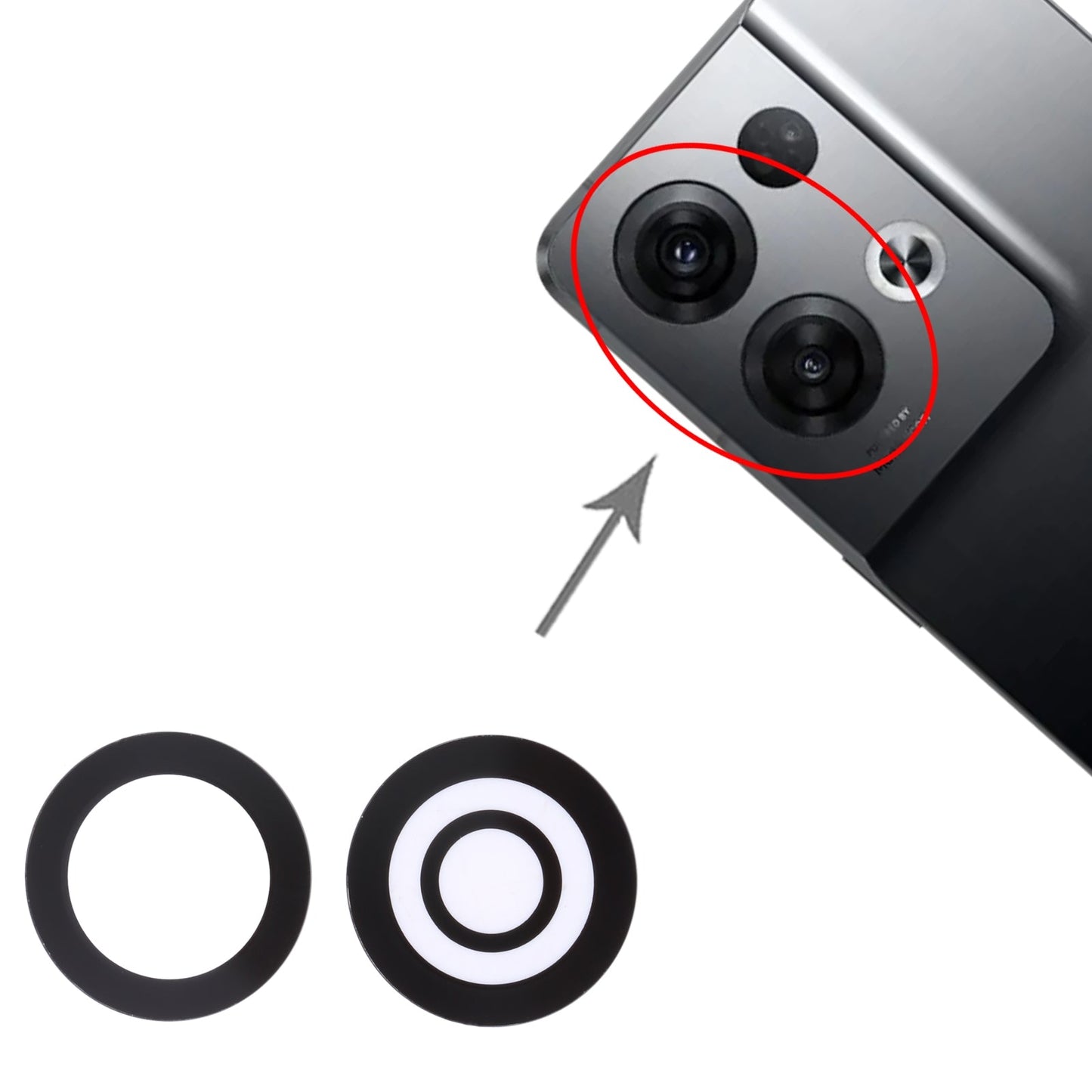 For OPPO Reno8 Pro China/Reno8 Pro 5G/Reno8 Pro+ 10 PCS Back Camera Lens