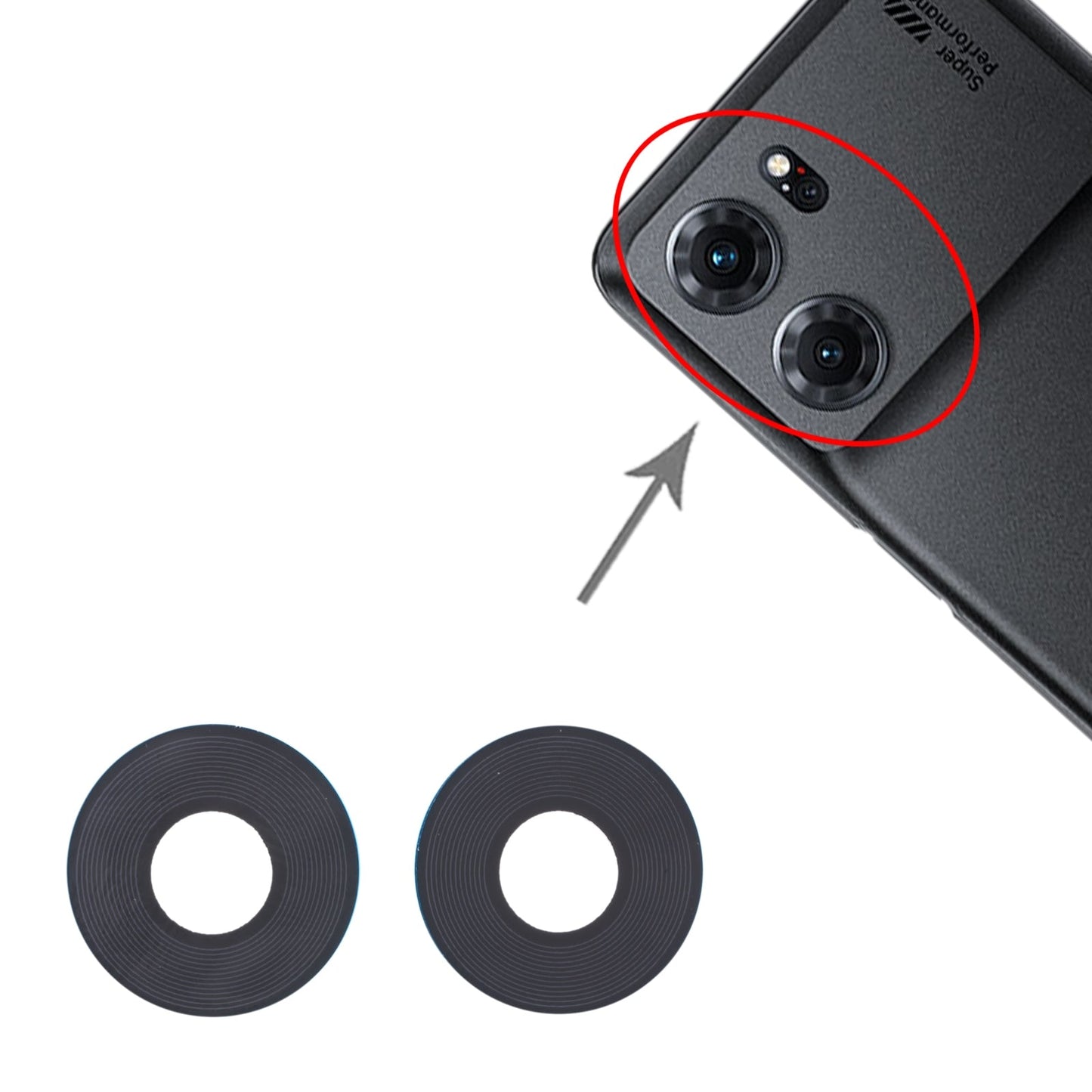 For OPPO K10 5G China 10 PCS Back Camera Lens