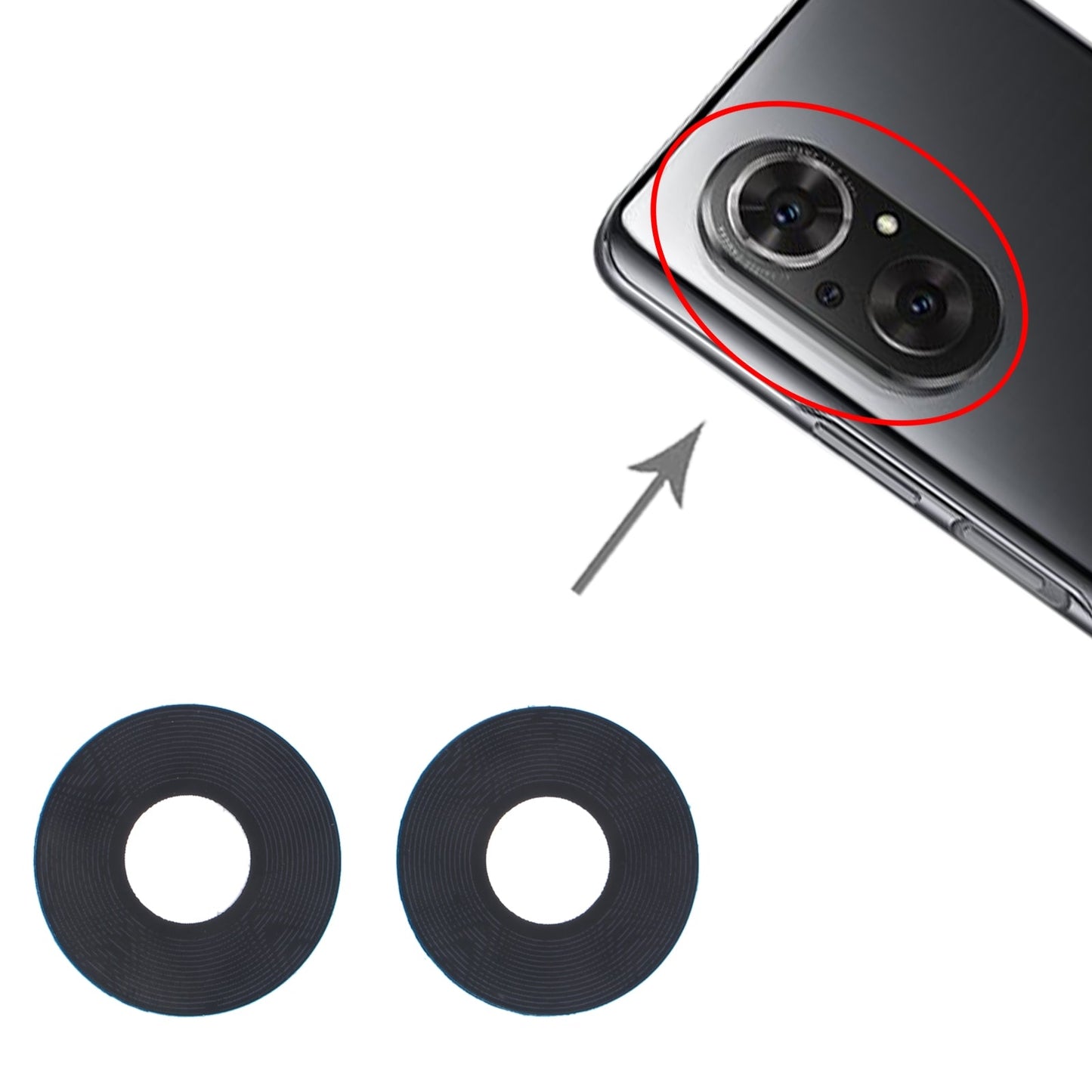 For Honor 50 SE 10 PCS Back Camera Lens