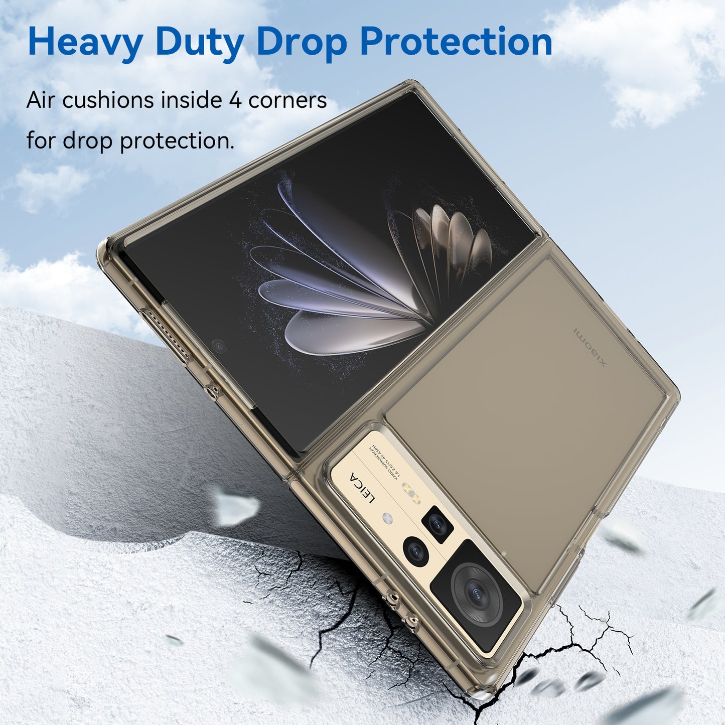 For Xiaomi Mix Fold 2 Candy Series TPU Phone Case(Transparent Grey)