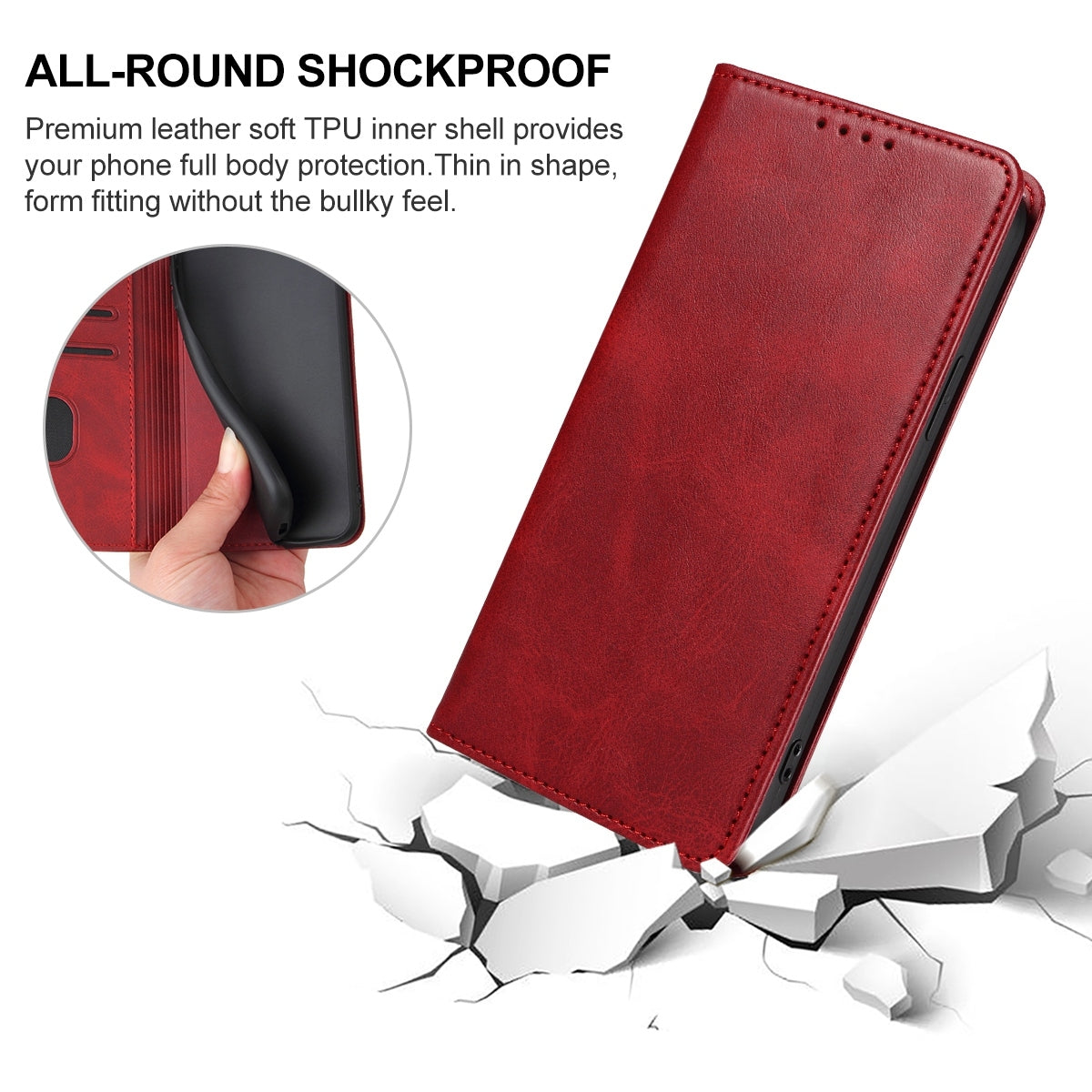 For Motorola Edge+ 5G UW 2022/Edge 30 Pro Magnetic Closure Leather Phone Case(Red)